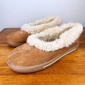 UGG Ryan Slipper Tan Slip On Sheepskin Sherpa Suede Comfy Size 10